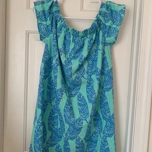 Vineyard Vines teal feather dress